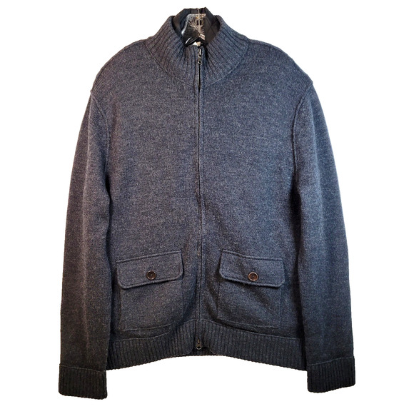 Banana Republic XL 100% Wool Sweater Jacket Removable Insulated Vest Gray #54023 - Picture 1 of 16